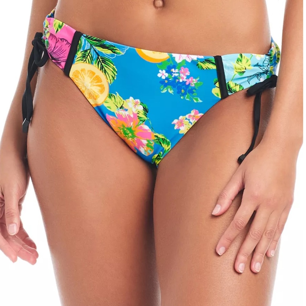 New! Bar III Women's Tropical Shirred-Side Hipster Bottoms; Created For Macy’s